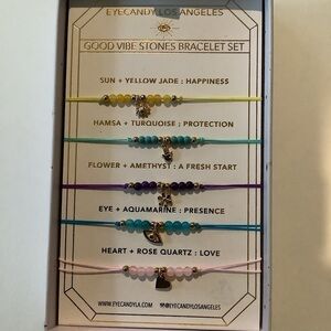 Eye Candy Los Angeles Good Vibe Bracelet Set New